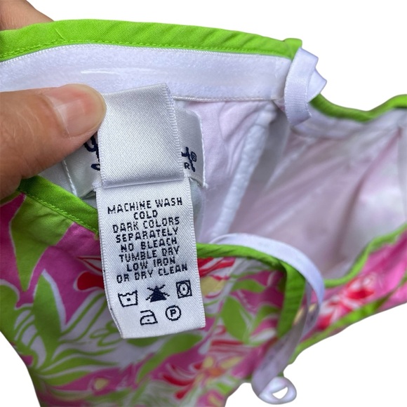 Lilly Pulitzer Pink & Kelly Green Tropical Elephant Sundress Sz- 10 - Picture 14 of 15